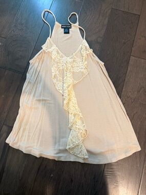 Wet Seal Cream Lace-Trim Spaghetti Strap Cami